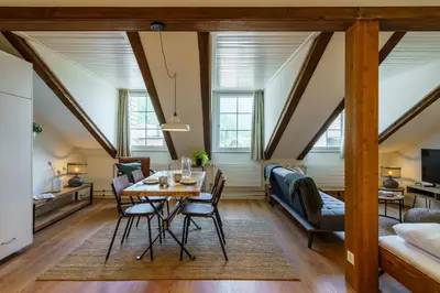 Ein Sitzbereich in der Unterkunft Heart of Interlaken Apartments