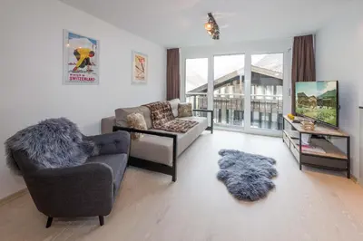Ein Sitzbereich in der Unterkunft Casa delle Stelle by Zermatt Premium Apartments