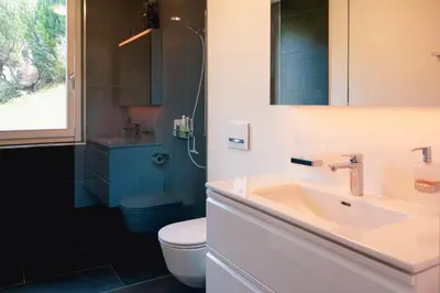 Ein Badezimmer in der Unterkunft Schlossblick