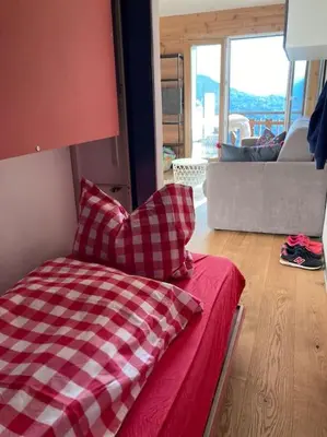 Ein Bett oder Betten in einem Zimmer der Unterkunft Studio 22 Veysonnaz