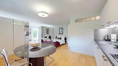 Küche/Küchenzeile in der Unterkunft Spacious studio in a quiet area of Sierre