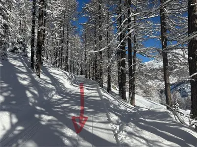 Mirador auf der Sonnenterrasse von Saas-Fee im Winter