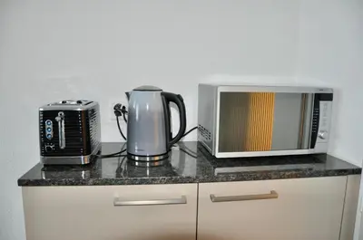 Küche/Küchenzeile in der Unterkunft Azure Apartment