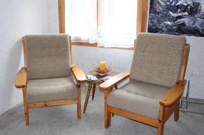 Ein Sitzbereich in der Unterkunft Apartments Bergrose