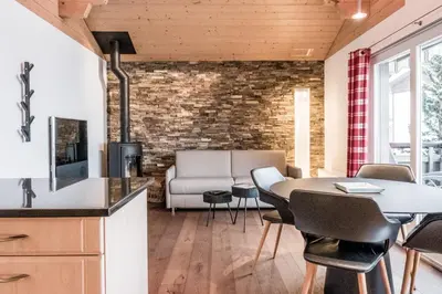 Ein Sitzbereich in der Unterkunft Chalet Eiger View - GRIWA RENT