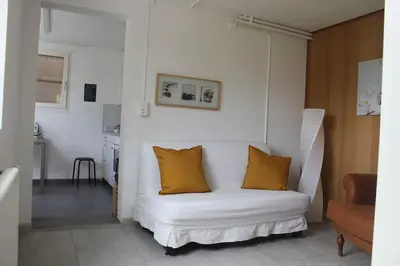 Ein Bett oder Betten in einem Zimmer der Unterkunft NEB-THUN Studio am Thunersee