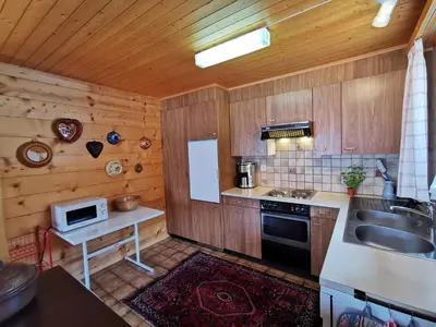 Küche/Küchenzeile in der Unterkunft CHALET HÜTTLE - authentisch, ruhig, mitten im grün