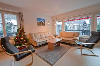 Ein Sitzbereich in der Unterkunft Haus Matten, Apartment Birch