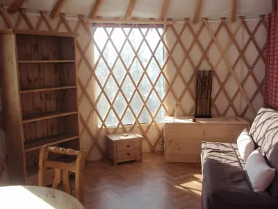 Ein Sitzbereich in der Unterkunft Les Gîtes du Cairn