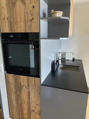 Küche/Küchenzeile in der Unterkunft Magnifique studio à Anzère avec vue sur les montagnes