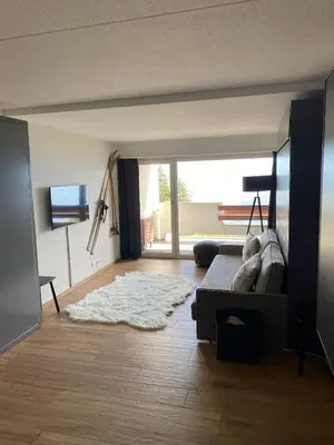 Ein Sitzbereich in der Unterkunft Magnifique studio à Anzère avec vue sur les montagnes