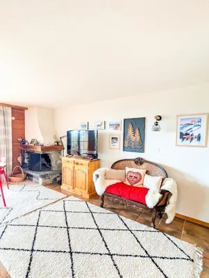 TV/Unterhaltungsangebot in der Unterkunft Centered Ski/Swim Ap. w/ private yard & fireplace