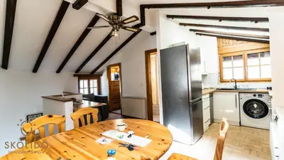 Küche/Küchenzeile in der Unterkunft Gemütliches Ferienhaus Brigerbad