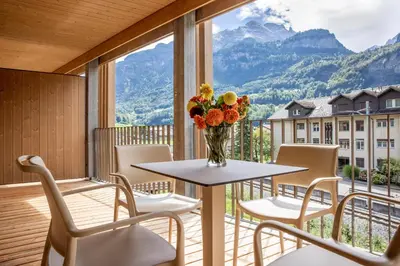 Ein allgemeiner Bergblick oder ein Berglick von des Resorts aus