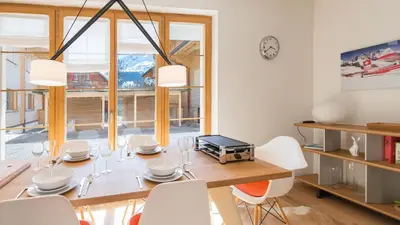 Ein Sitzbereich in der Unterkunft Panoramapark Soleil F
