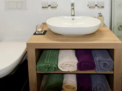 Ein Badezimmer in der Unterkunft Ferienwohnung Pirata Zermatt