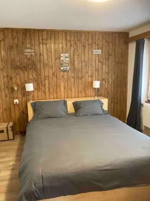 Ein Bett oder Betten in einem Zimmer der Unterkunft Appartement at the heart of Saas Fee
