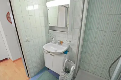 Ein Badezimmer in der Unterkunft Studio chaleureux avec vue sur les montagnes