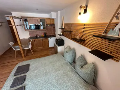 Küche/Küchenzeile in der Unterkunft Studio Bellevue 1, ski lift 350m