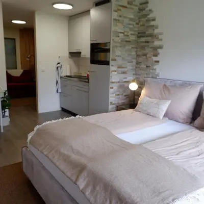 Ein Bett oder Betten in einem Zimmer der Unterkunft Aare Studio 2