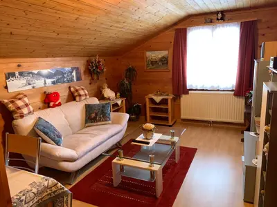 Ein Sitzbereich in der Unterkunft Hotel Haus Mühlebach