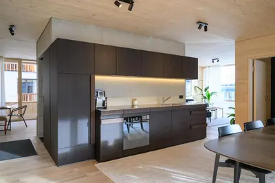 Küche/Küchenzeile in der Unterkunft Mondholz Ferienwohnung