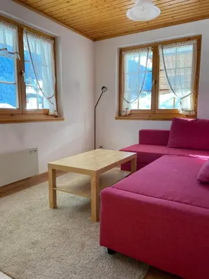 Ein Sitzbereich in der Unterkunft Chalet Bellwald