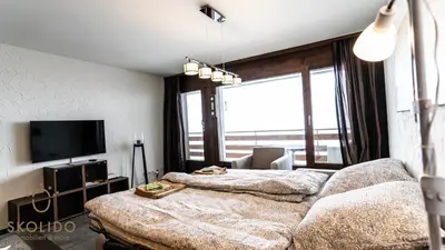 Ein Bett oder Betten in einem Zimmer der Unterkunft Apartments Riederhof, Riederalp