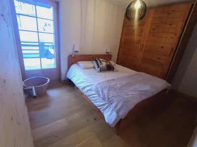 Ein Bett oder Betten in einem Zimmer der Unterkunft Agréable appartement à Grimentz, au pied des pistes