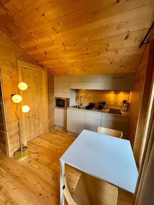Küche/Küchenzeile in der Unterkunft Les Mazots du Hameau - Charme Alpin avec Cuisine équipée