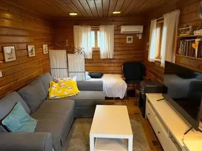 Ein Sitzbereich in der Unterkunft Porkka COSY & QUIET chalet 8 pers