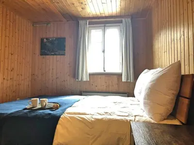 Ein Bett oder Betten in einem Zimmer der Unterkunft Cosy mountain apartment 5min walk from Gondola