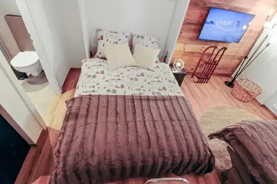 Ein Bett oder Betten in einem Zimmer der Unterkunft Studio rénové cosy et centré, Ski-In Ski-Out