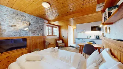 Küche/Küchenzeile in der Unterkunft Charming alpine studio in the Val d'Anniviers