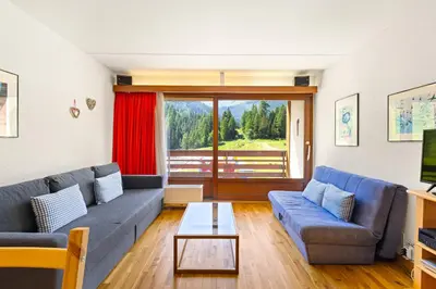 Ein Sitzbereich in der Unterkunft Rosablanche B12-B13 - 4 pers - au pied des pistes