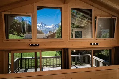 Ein Balkon oder eine Terrasse in der Unterkunft Bätzenboden Stöckli 1375A