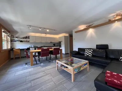 Ein Sitzbereich in der Unterkunft Chalet Bergrose 3