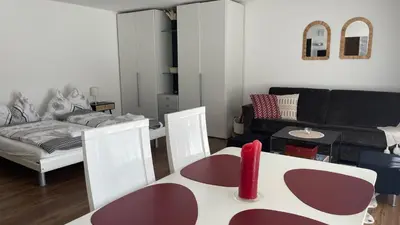 Ein Sitzbereich in der Unterkunft Studio Haus Castello