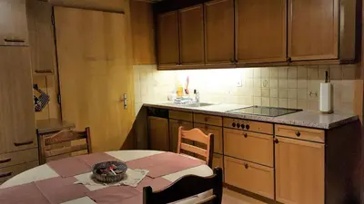 Küche/Küchenzeile in der Unterkunft Chalet Spillstatt
