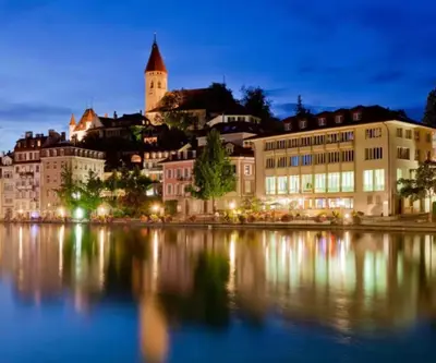Blick auf einen Fluss in der Nähe der Ferienwohnung