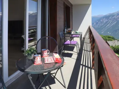 Ein allgemeiner Bergblick oder ein Berglick von der Ferienwohnung aus