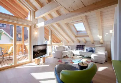 Ein Sitzbereich in der Unterkunft Chalet Belmont Penthouse