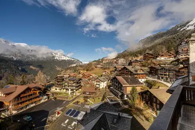 Ein allgemeiner Bergblick oder ein Berglick von der Ferienwohnung aus