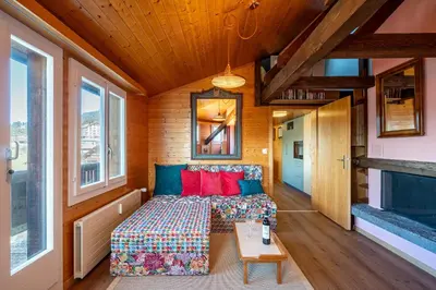 Ein Sitzbereich in der Unterkunft Chalet Schweizerhof Attic