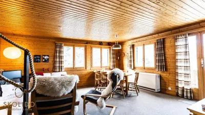 Ein Bett oder Betten in einem Zimmer der Unterkunft Chalet Glück-Auf Bürchen