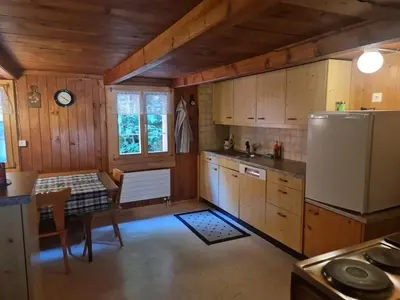 Küche/Küchenzeile in der Unterkunft Ferienwohnung Berner Oberland - Guttannen