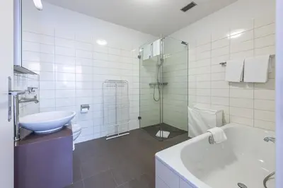 Ein Badezimmer in der Unterkunft Ferienwohnung Attika