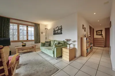 Ein Sitzbereich in der Unterkunft Chalet Panorama 1