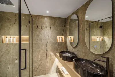 Ein Badezimmer in der Unterkunft Boutique Hotel Panorama Grindelwald