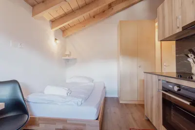 Küche/Küchenzeile in der Unterkunft Studio rénové à Grimentz